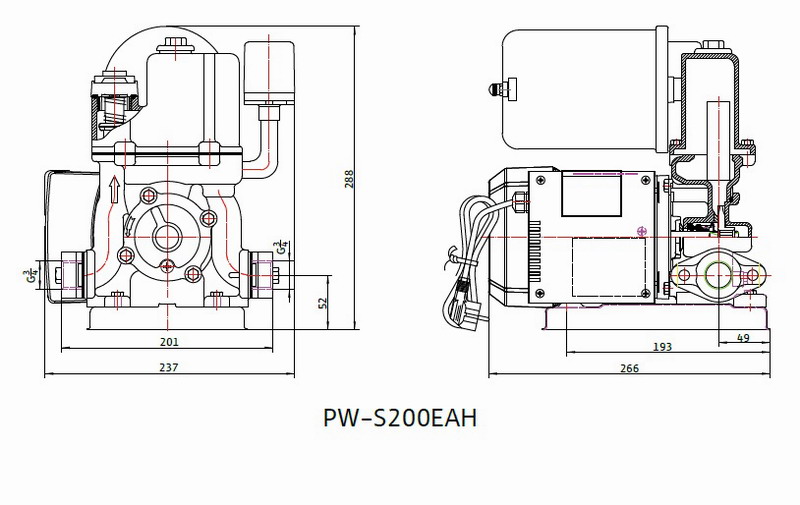 复式住宅家用增压泵PW-S200EAH
