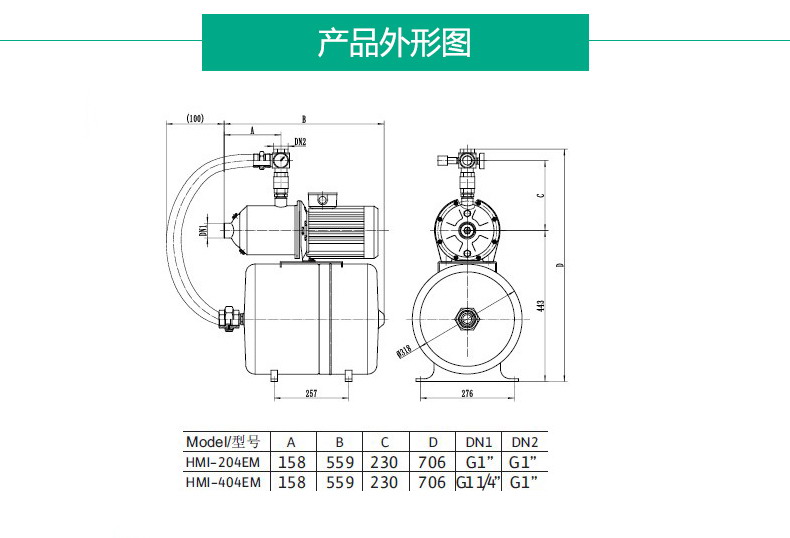 全自动不锈钢增压泵威乐HMI404EM