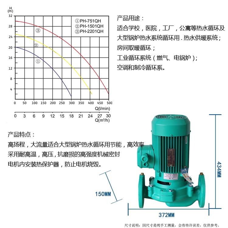 立式管道增压循环泵威乐PH-1501QH