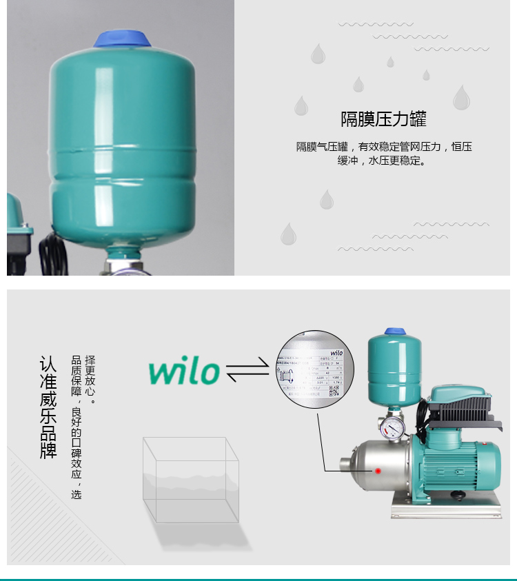 WILO威乐变频增压泵MHI206静音节能