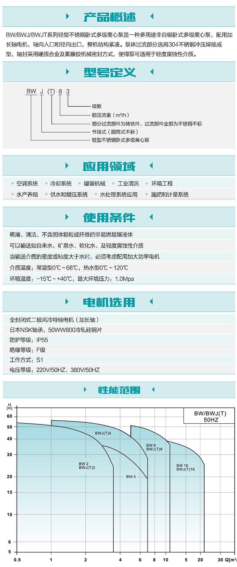 卧式多级离心增压泵