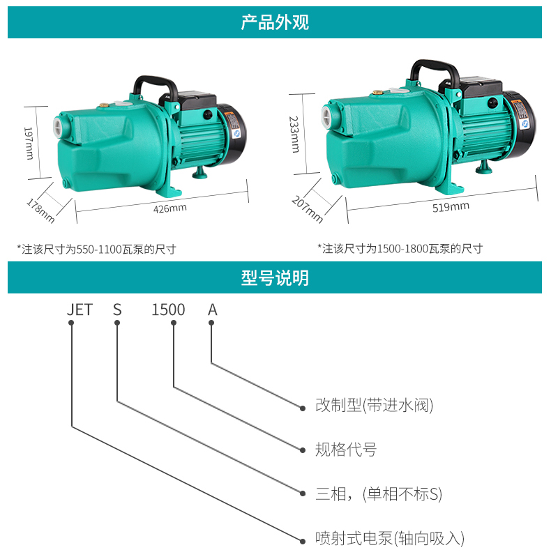 新界JET1500A自吸增压泵
