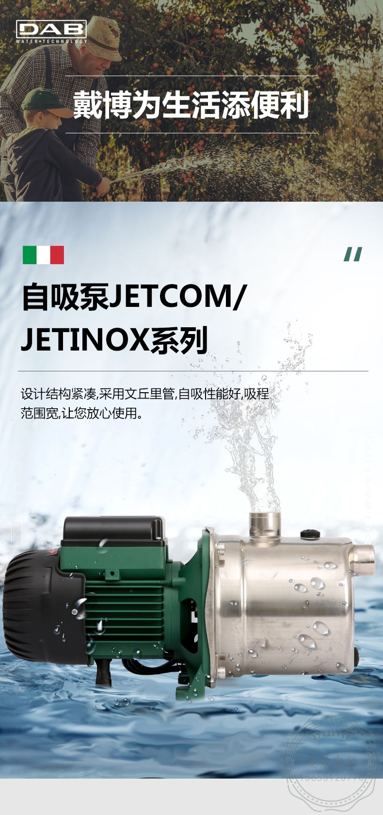 DAB戴博JETINOX132T自吸水泵