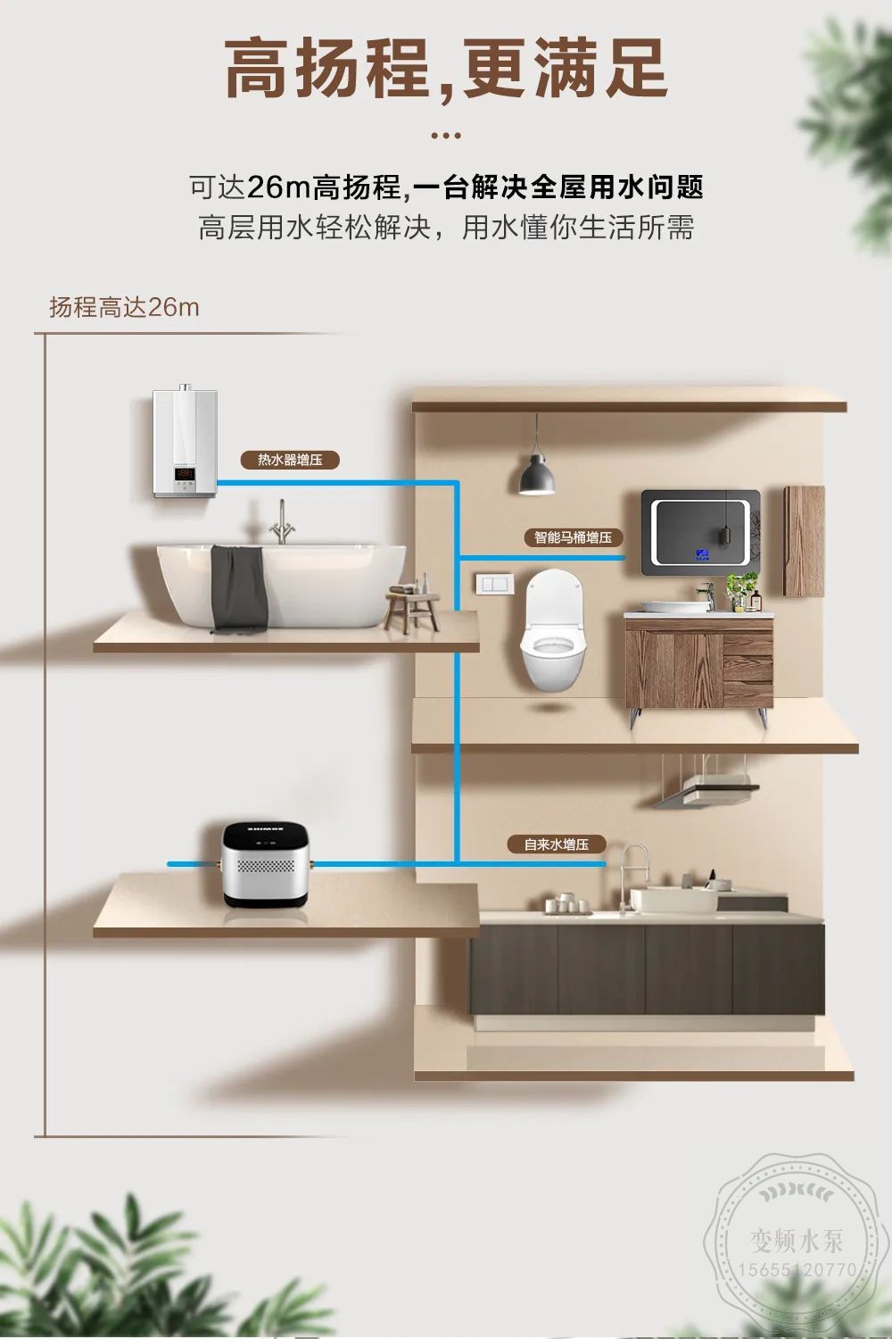 新界泵业ZPE-25家用智能增压泵