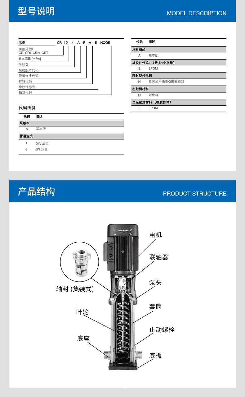 Grundfos格兰富CR10-9立式多级离心泵