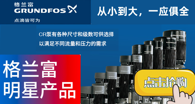 Grundfos格兰富CR10-9立式多级离心泵