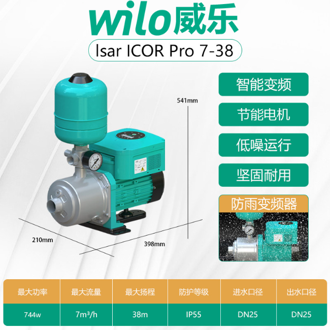 Wilo威乐Isar iCOR Pro7-38一体化智能变频供水机组
